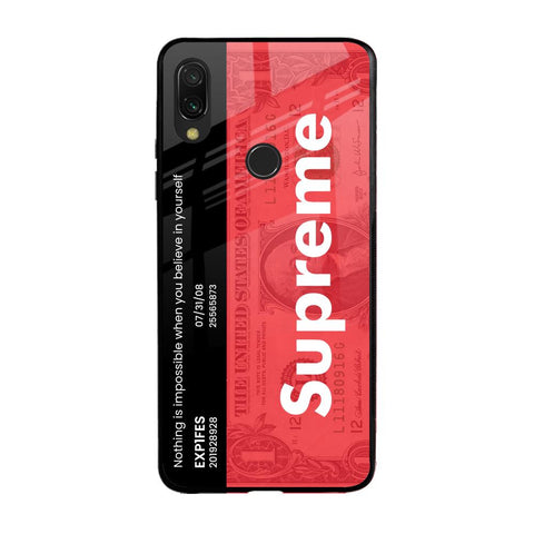 Supreme Ticket Xiaomi Redmi Note 7S Glass Back Cover Online