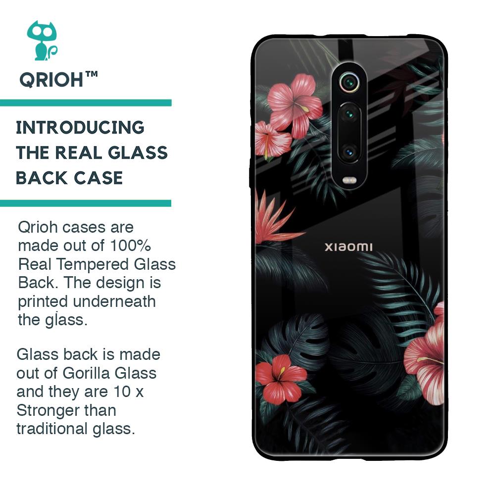Tropical Art Flower Glass Case for Xiaomi Redmi K20