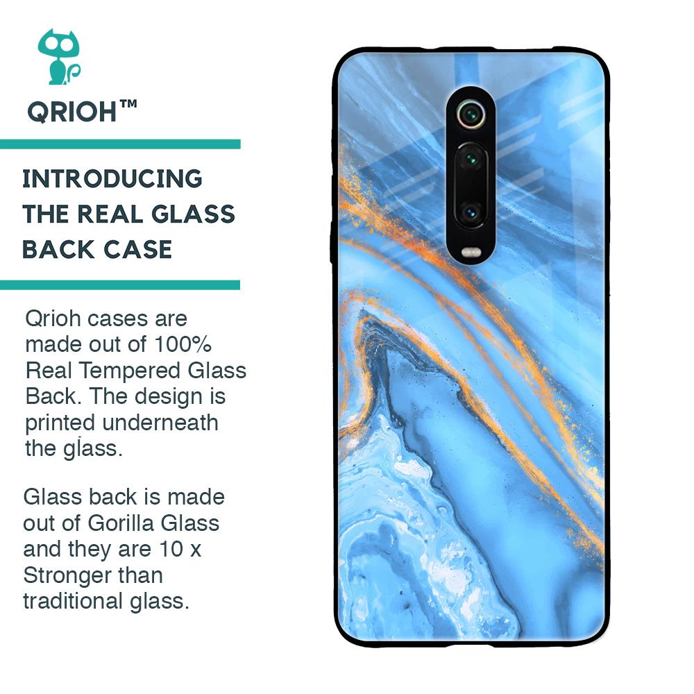 Vibrant Blue Marble Glass Case for Xiaomi Redmi K20 Pro