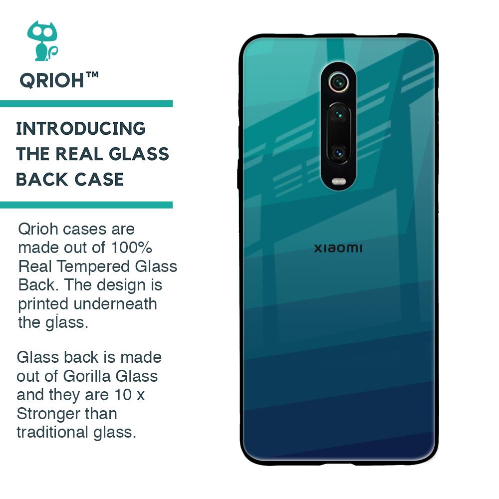 Green Triangle Pattern Glass Case for Xiaomi Redmi K20 Pro