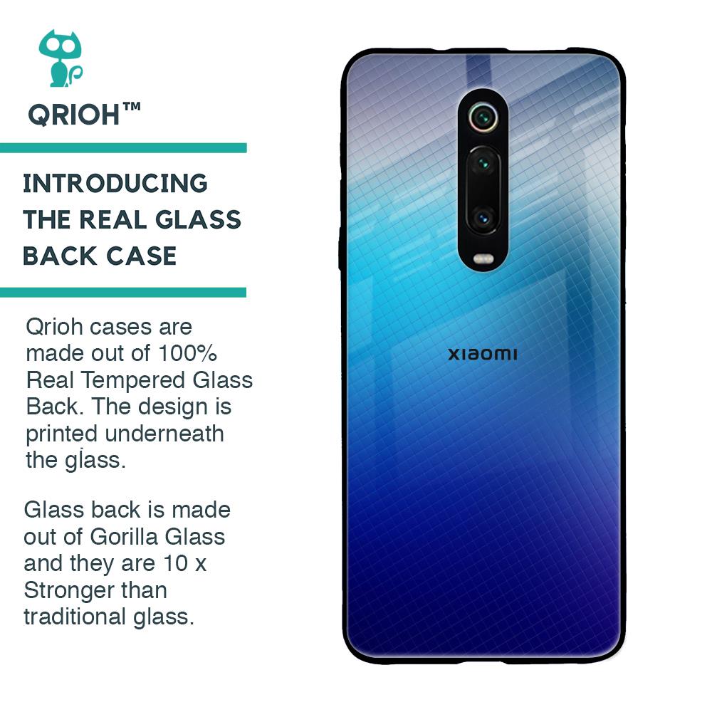 Blue Rhombus Pattern Glass Case for Xiaomi Redmi K20 Pro