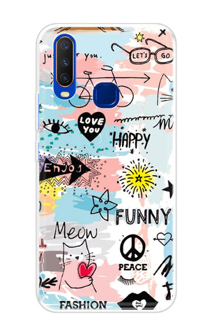 Happy Doodle Vivo Y15 2019 Back Cover