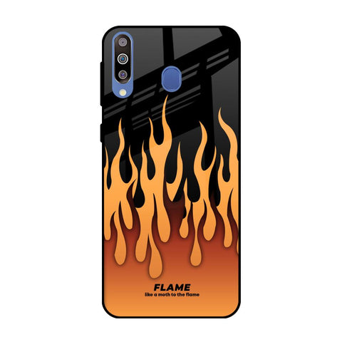Fire Flame Samsung Galaxy M40 Glass Back Cover Online