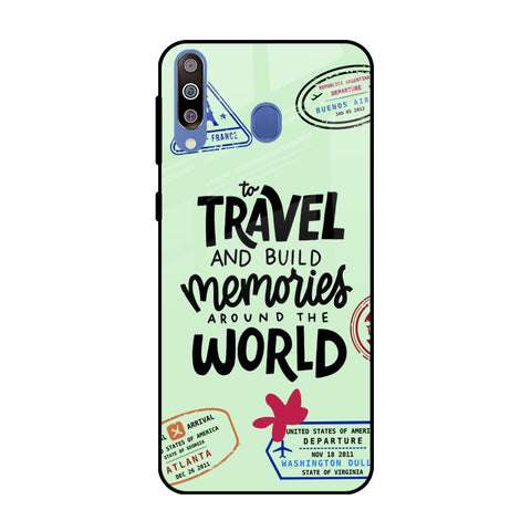 Travel Stamps Samsung Galaxy M40 Glass Back Cover Online