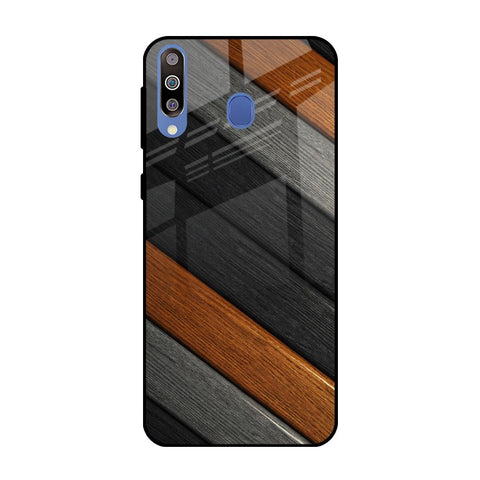 Tri Color Wood Samsung Galaxy M40 Glass Back Cover Online