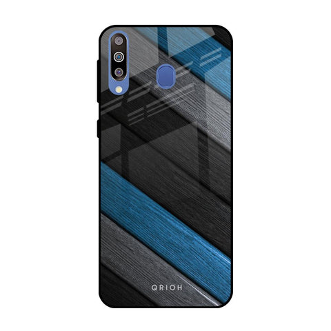 Multicolor Wooden Effect Samsung Galaxy M40 Glass Back Cover Online