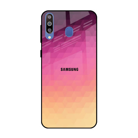 Geometric Pink Diamond Samsung Galaxy M40 Glass Back Cover Online