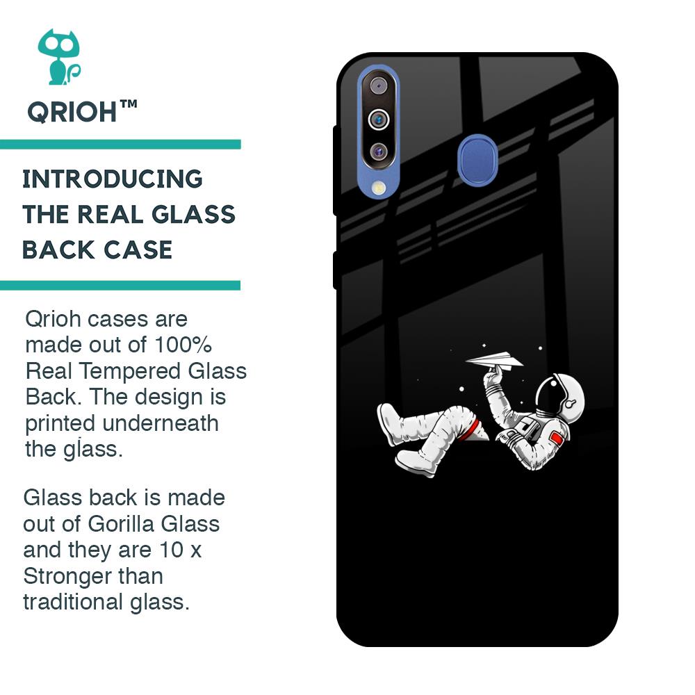 Space Traveller Glass Case for Samsung Galaxy M40