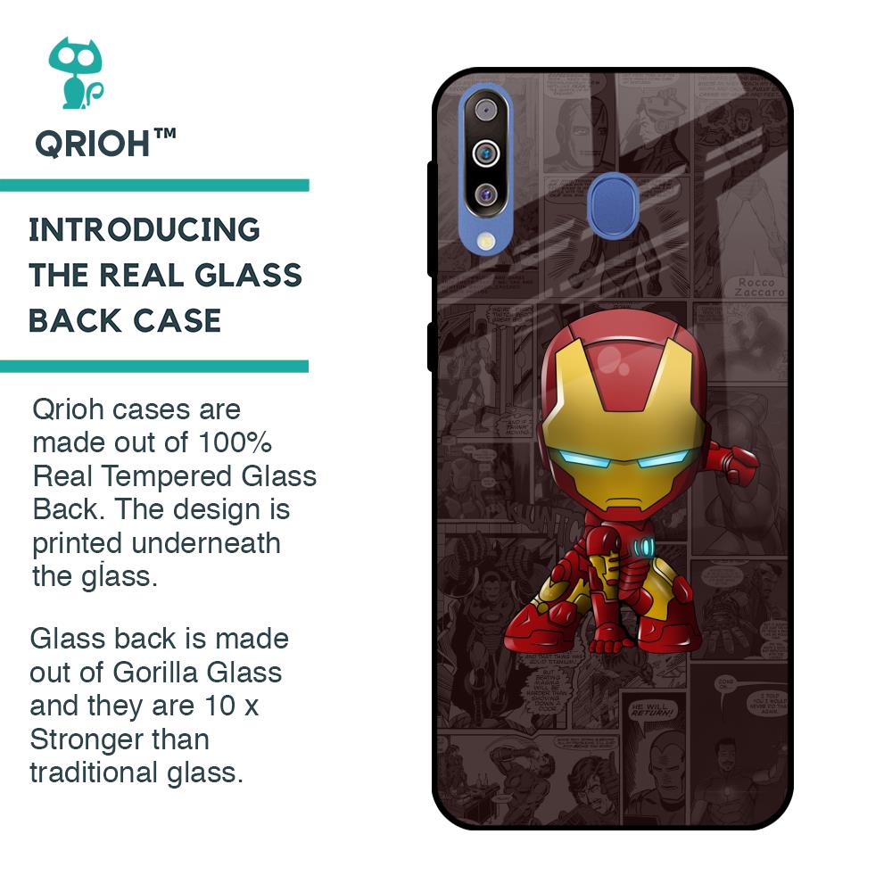 Angry Baby Super Hero Glass Case for Samsung Galaxy M40