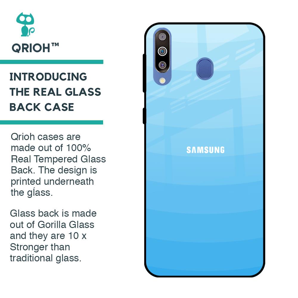 Wavy Blue Pattern Glass Case for Samsung Galaxy M40