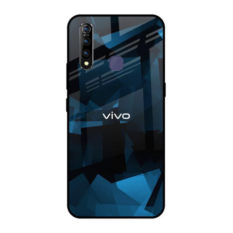 Polygonal Blue Box Vivo Z1 Pro Glass Back Cover Online