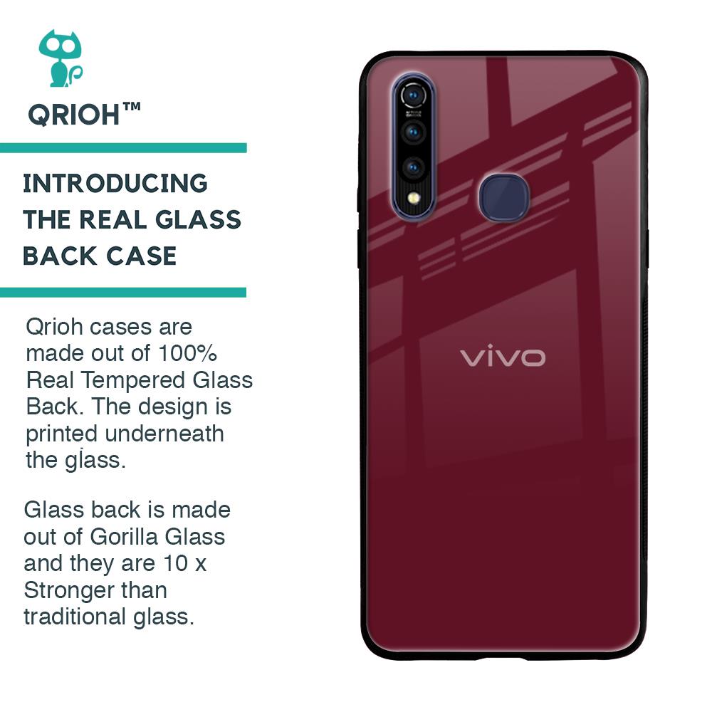 Classic Burgundy Glass Case for Vivo Z1 Pro