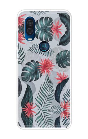 Retro Floral Leaf Motorola One Vision Back Cover