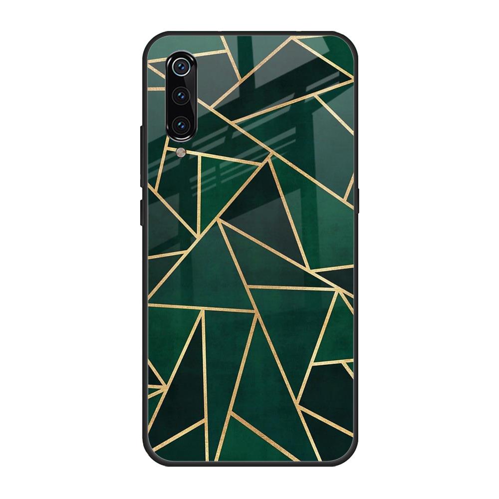 Abstract Green Xiaomi Mi A3 Glass Back Cover Online
