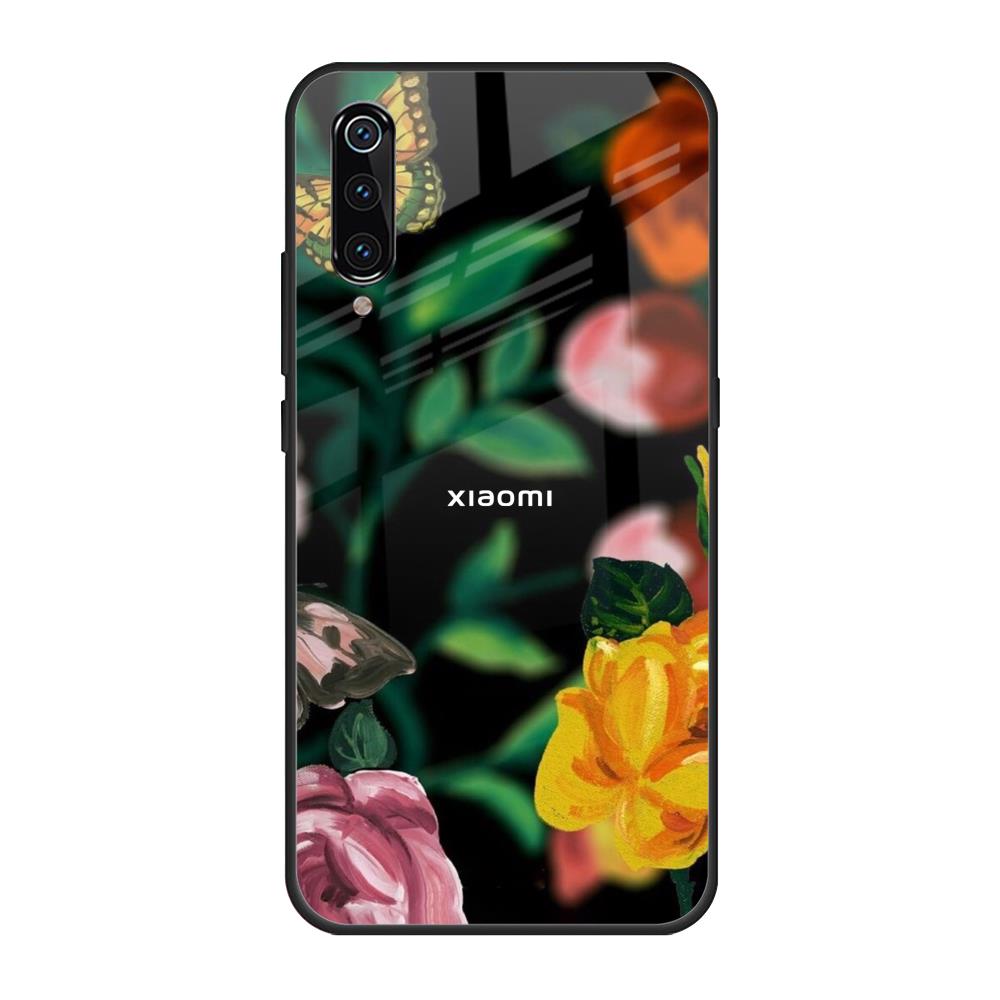 Flowers & Butterfly Xiaomi Mi A3 Glass Back Cover Online