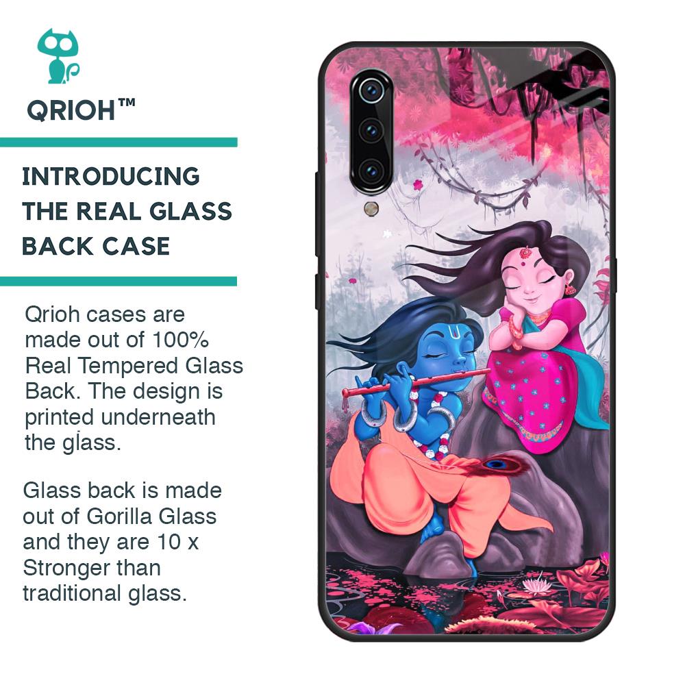 Radha Krishna Art Glass Case for Xiaomi Mi A3