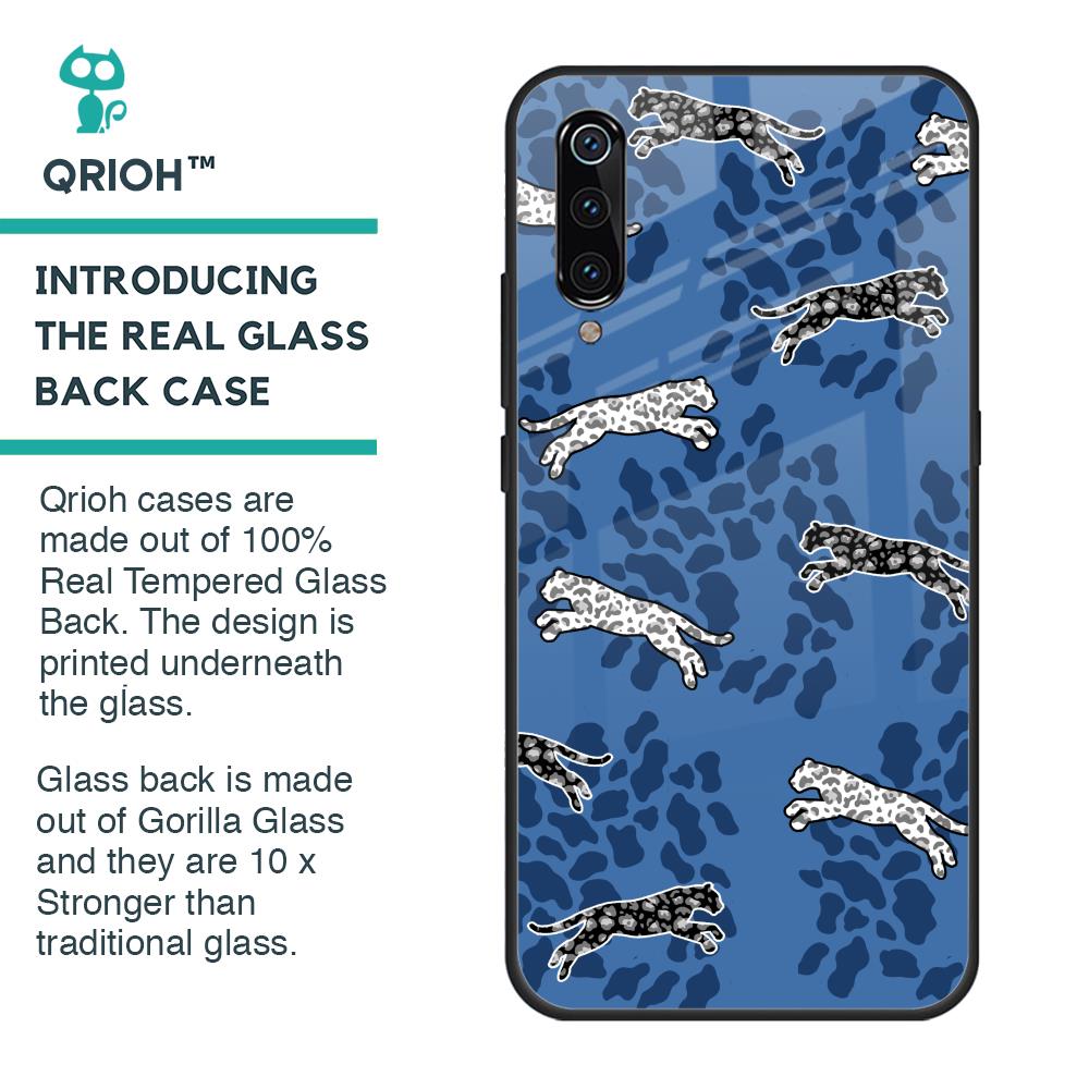 Blue Cheetah Glass Case for Xiaomi Mi A3