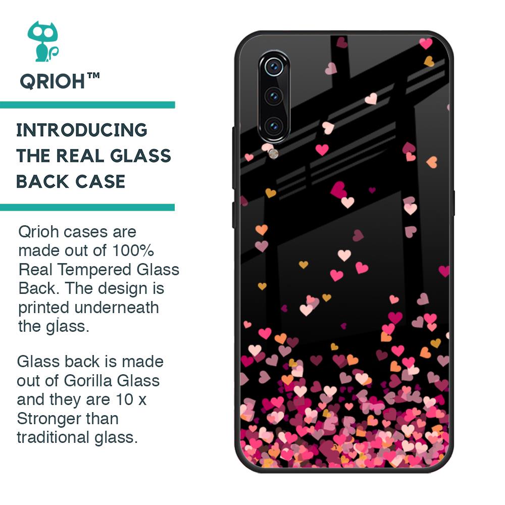 Heart Rain Fall Glass Case For Xiaomi Mi A3