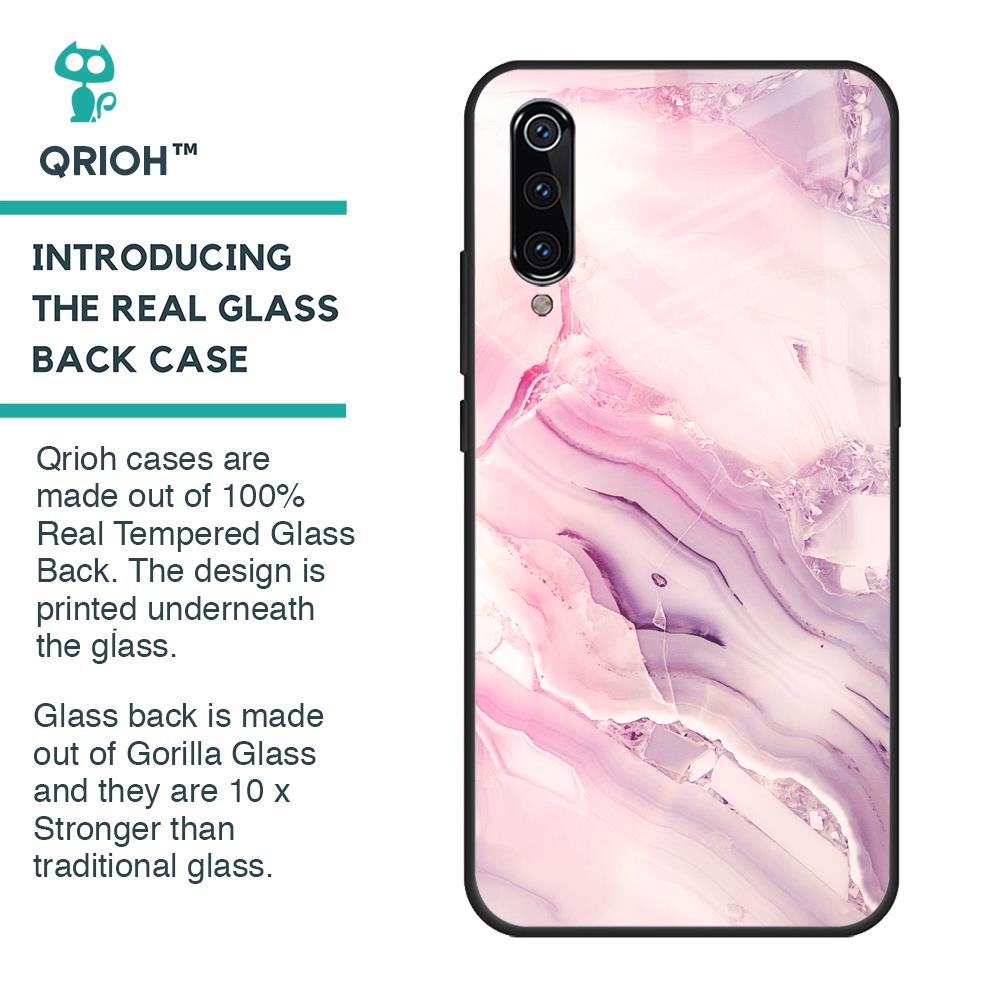 Diamond Pink Gradient Glass Case For Xiaomi Mi A3