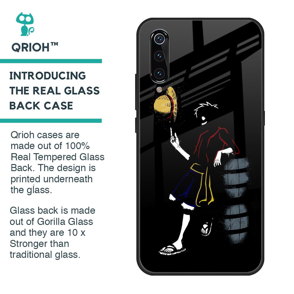 Luffy Line Art Glass Case for Xiaomi Mi A3