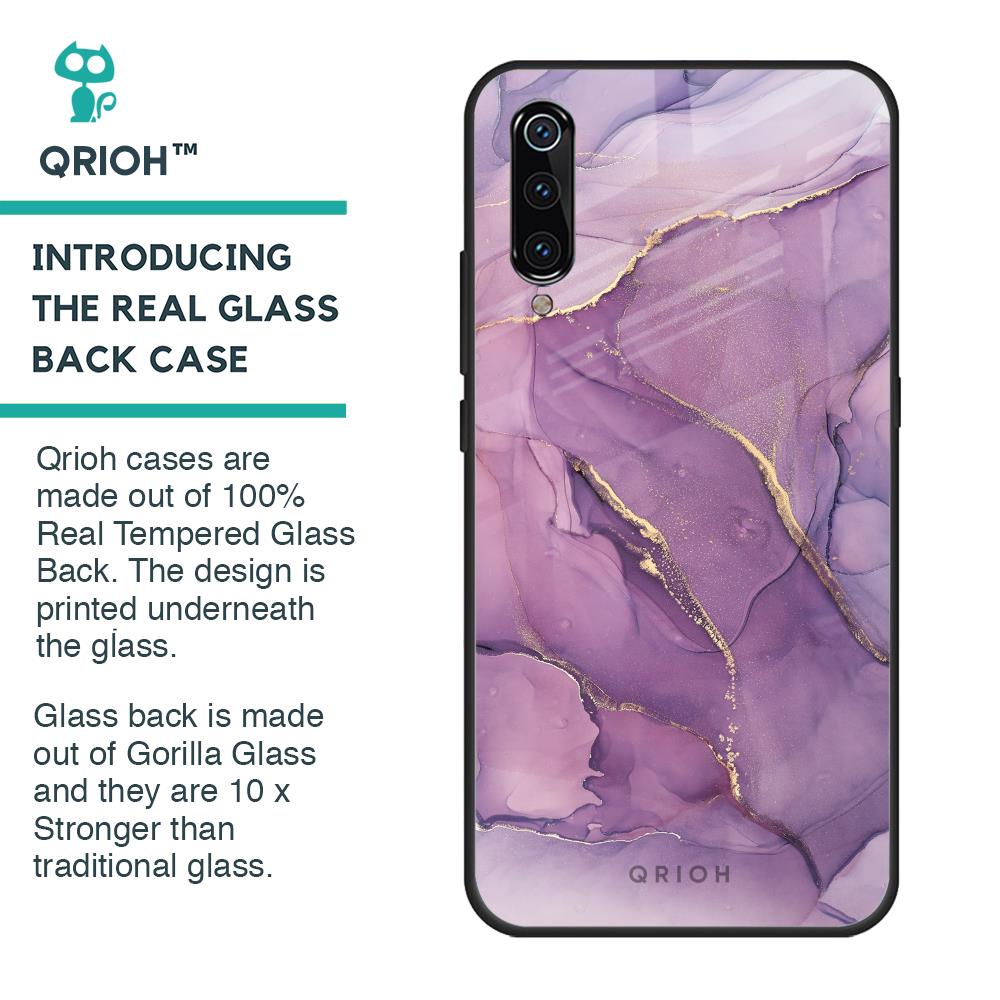Purple Gold Marble Glass Case for Xiaomi Mi A3