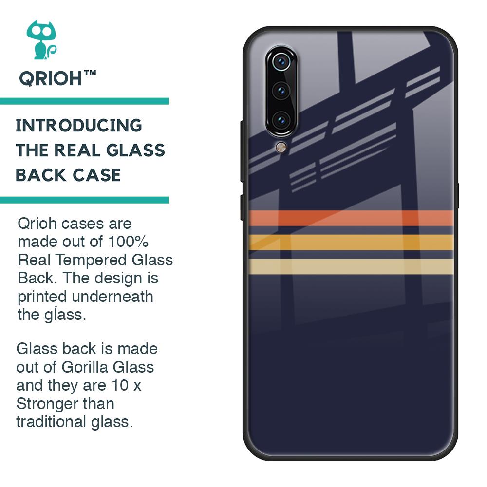 Tricolor Stripes Glass Case For Xiaomi Mi A3