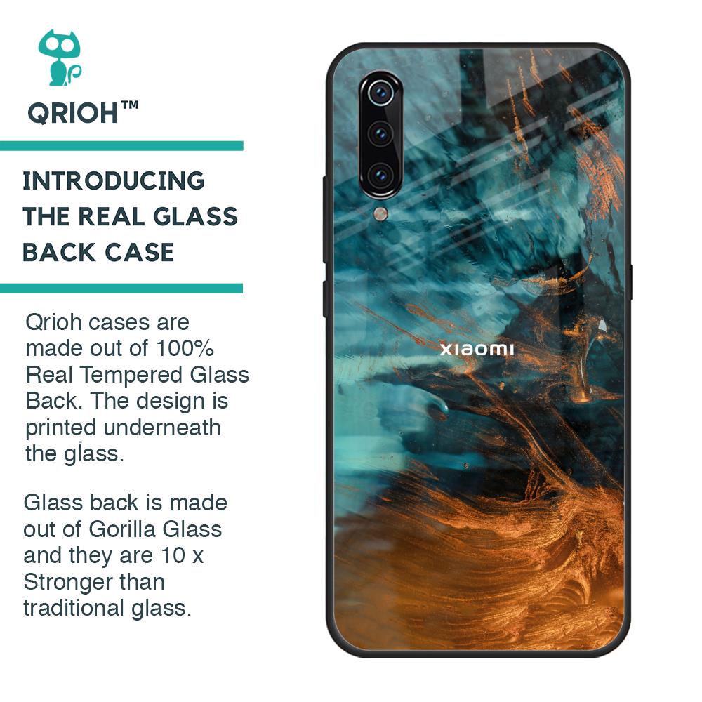Golden Splash Glass Case for Xiaomi Mi A3