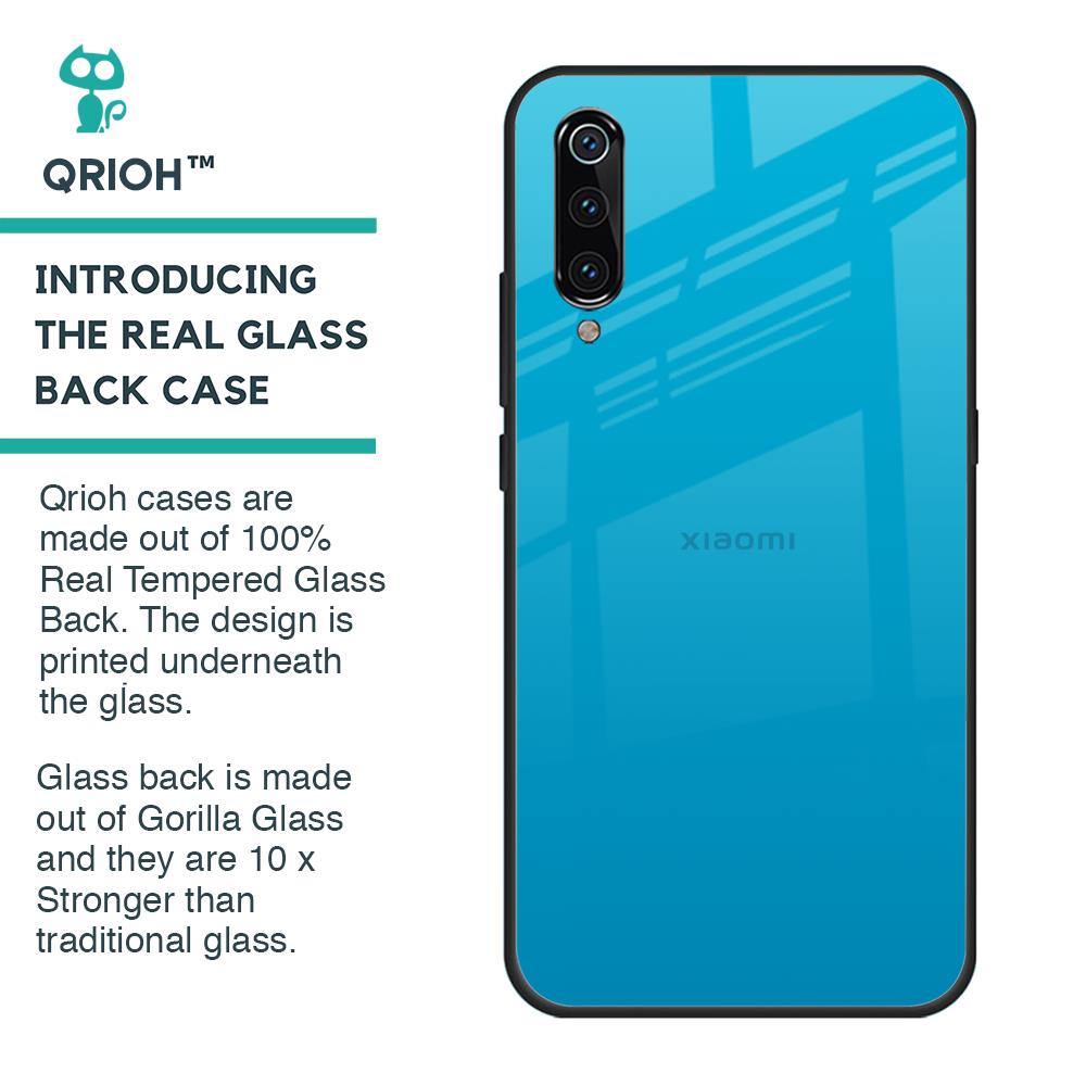 Blue Aqua Glass Case for Xiaomi Mi A3