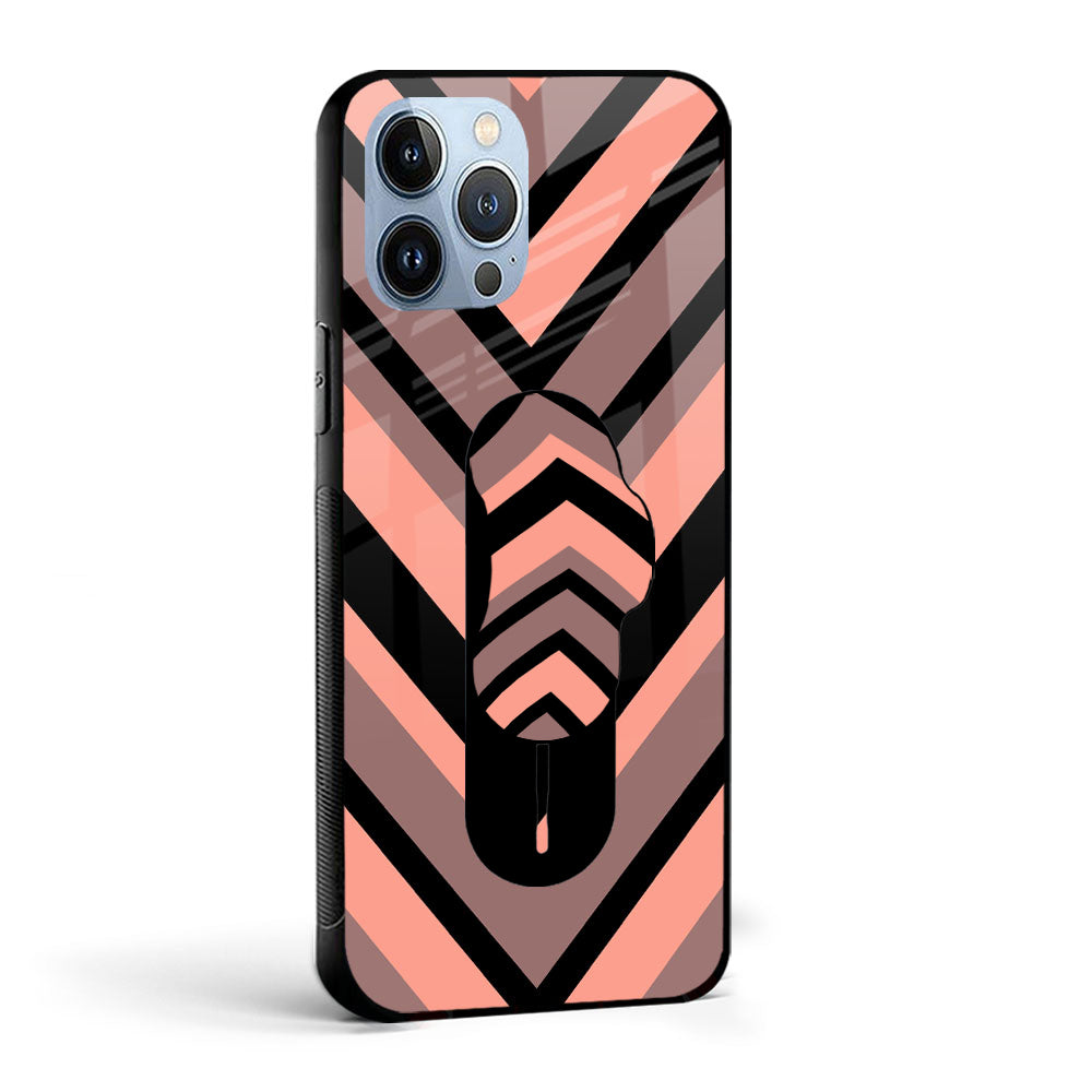 Arrow Pathway Glass case with Slider Phone Grip Combo