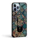 Retro Art Glass case with Slider Phone Grip Combo