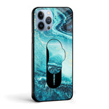 Sea Water Glass case with Slider Phone Grip Combo