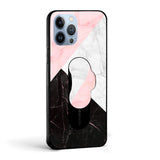 Marble Collage Art Glass case with Slider Phone Grip Combo