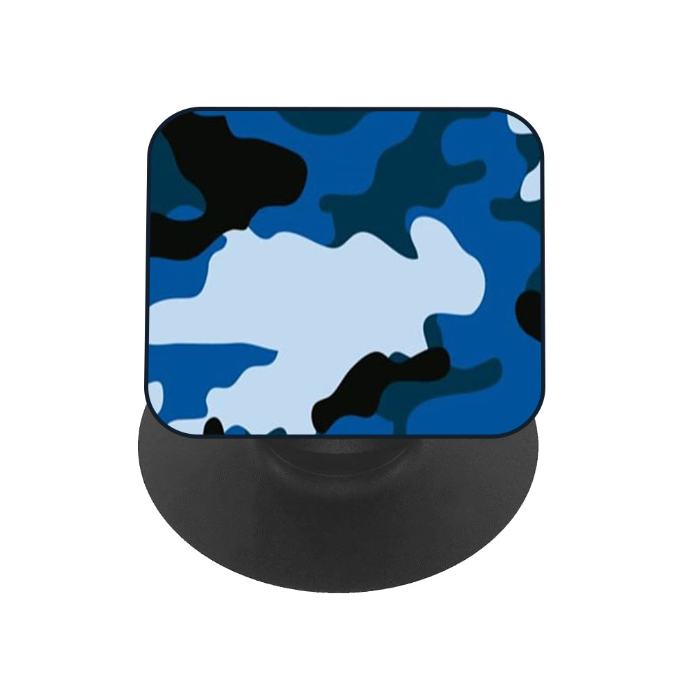 Army Blue Glass case with Square Phone Grip Combo