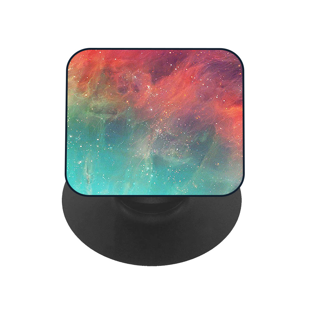 Colorful Aura Glass case with Square Phone Grip Combo