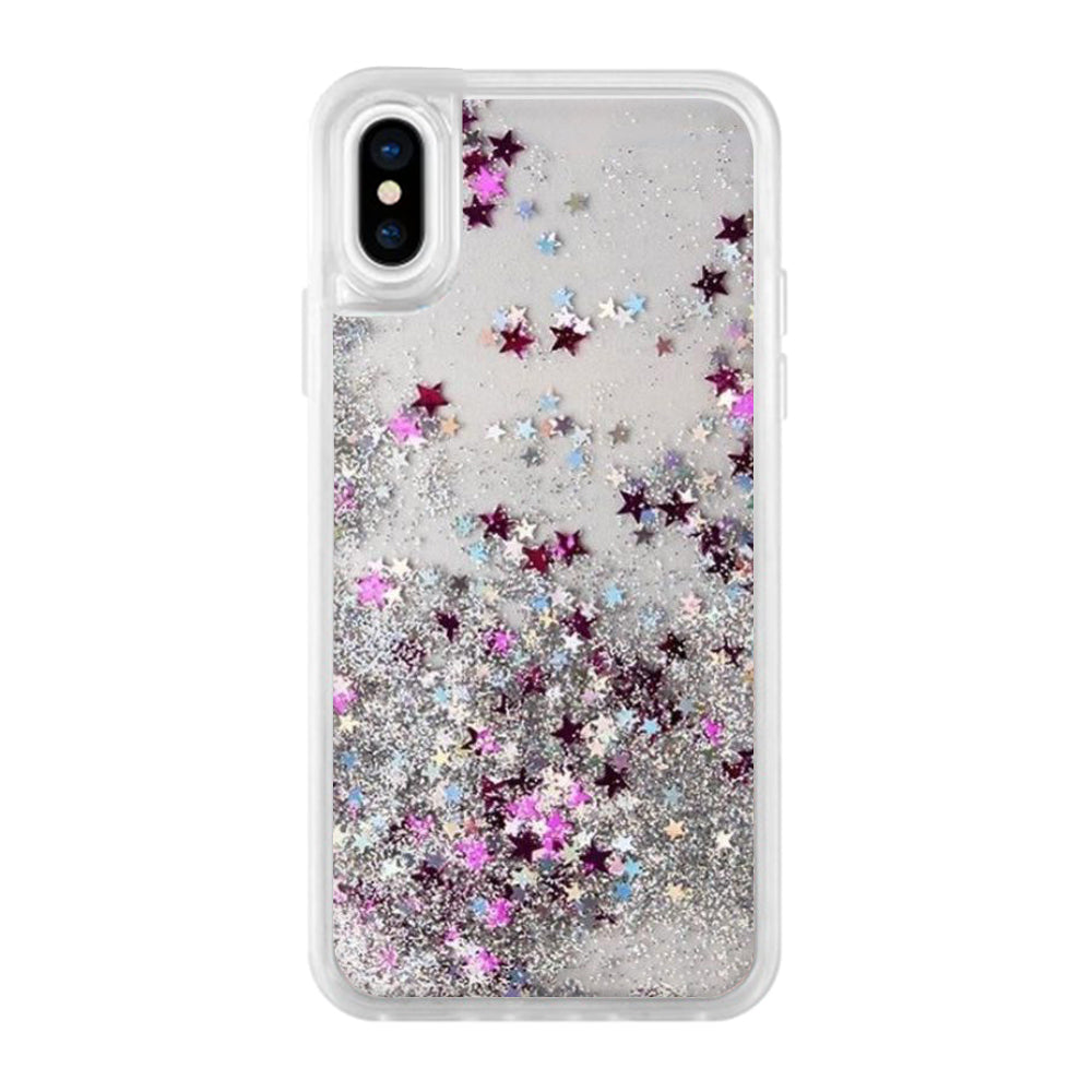 Iphone Glitter Mobile Cover Running Unicorns Silver Star Sparkle
