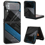 Multicolor Wooden Effect Glass Case for Samsung Galaxy Z Flip4 5G