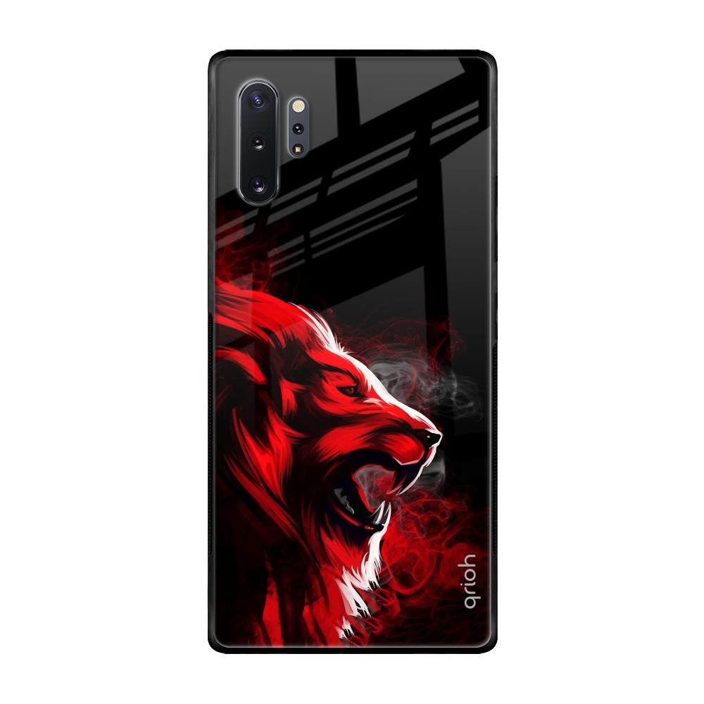 Red Angry Lion Samsung Galaxy Note 10 Plus Glass Back Cover Online