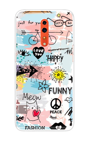 Happy Doodle Oppo Reno Z Back Cover