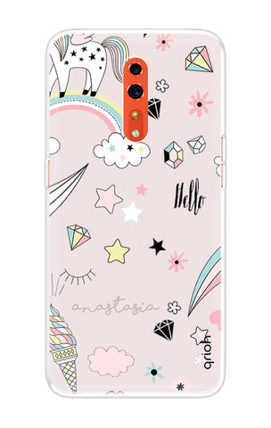 Unicorn Doodle Oppo Reno Z Back Cover