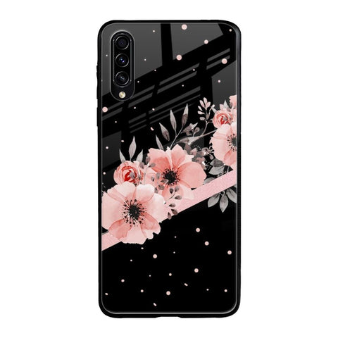 Floral Black Band Samsung Galaxy A30s Glass Back Cover Online