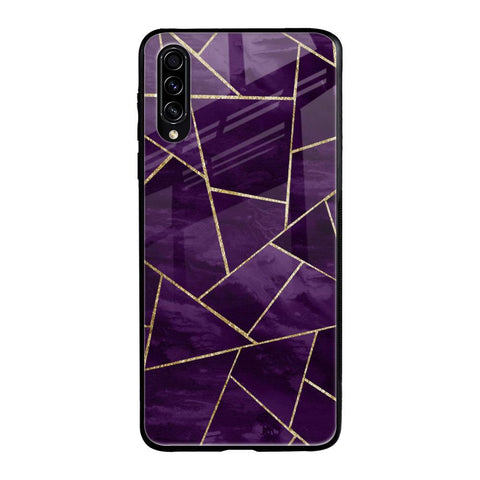 Geometric Purple Samsung Galaxy A30s Glass Back Cover Online