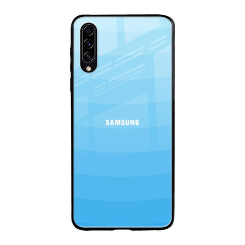 Wavy Blue Pattern Samsung Galaxy A30s Glass Back Cover Online