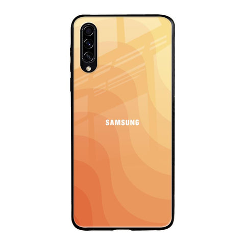 Orange Curve Pattern Samsung Galaxy A30s Glass Back Cover Online