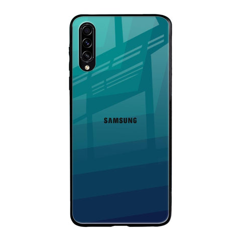 Green Triangle Pattern Samsung Galaxy A30s Glass Back Cover Online