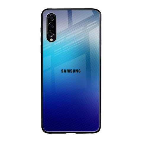 Blue Rhombus Pattern Samsung Galaxy A30s Glass Back Cover Online