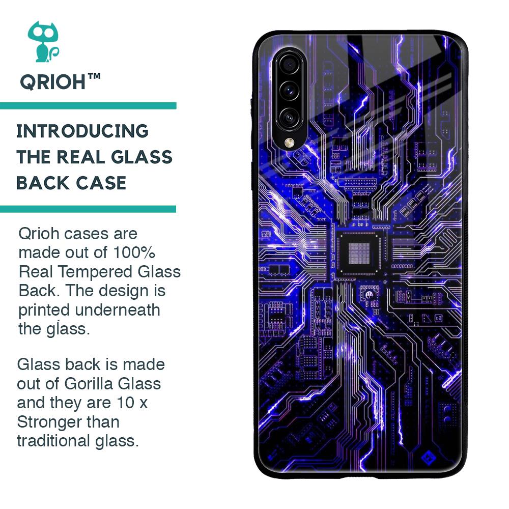 Techno Color Pattern Glass Case For Samsung Galaxy A30s