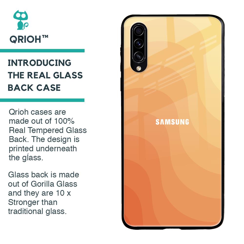 Orange Curve Pattern Glass Case for Samsung Galaxy A30s