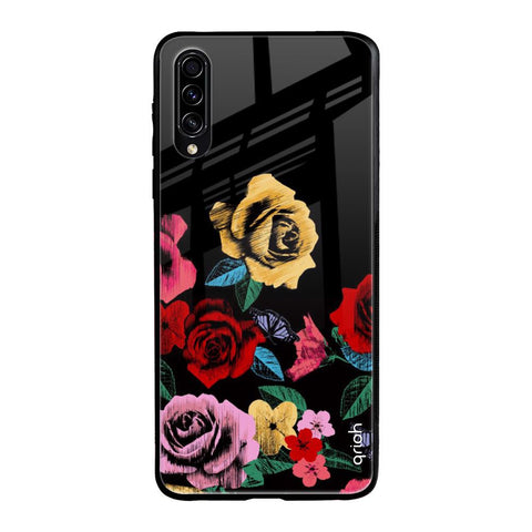 Floral Decorative Samsung Galaxy A50s Glass Back Cover Online
