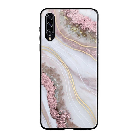 Pink & Gold Gllitter Marble Samsung Galaxy A50s Glass Back Cover Online