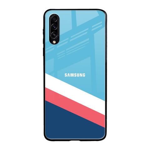 Pink & White Stripes Samsung Galaxy A50s Glass Back Cover Online